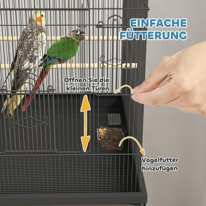 Image du produit PawHut Vogelkäfig Stahl, Kunststoff Schwarz