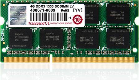 Transcend SODIMM DDR3 1600Mhz 4GB Non-ECC CL11 (1 x 4GB, 1600 MHz, DDR3-RAM, SO-DIMM)
