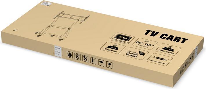Actual product image equip TV trolley 60"-105"/100kg 1TFT with height adjustment grey (105", 100 kg)