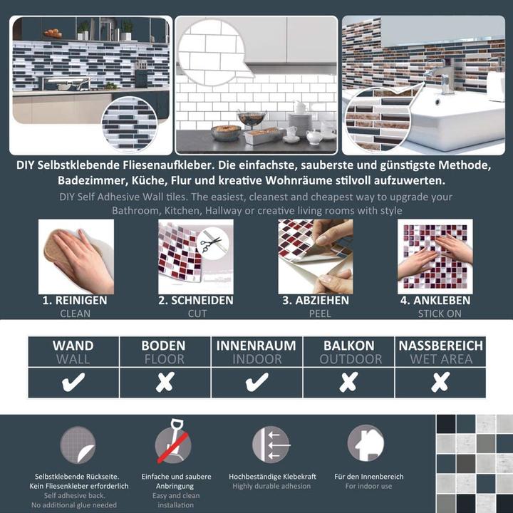 Produktbild Trenddeko 3D Mosaikmuster Metall (30.5 x 30.5 cm)