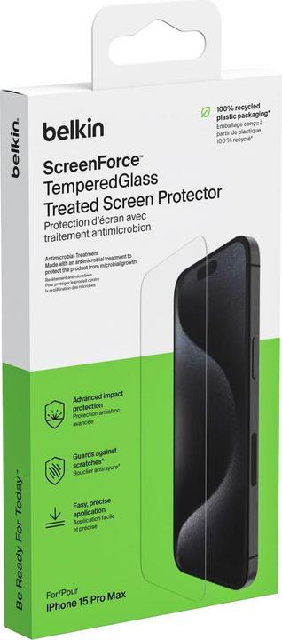 Image du produit Belkin ScreenForce Pro TemperedGlass a (1 pièce(s), Apple iPhone 15 Pro Max)