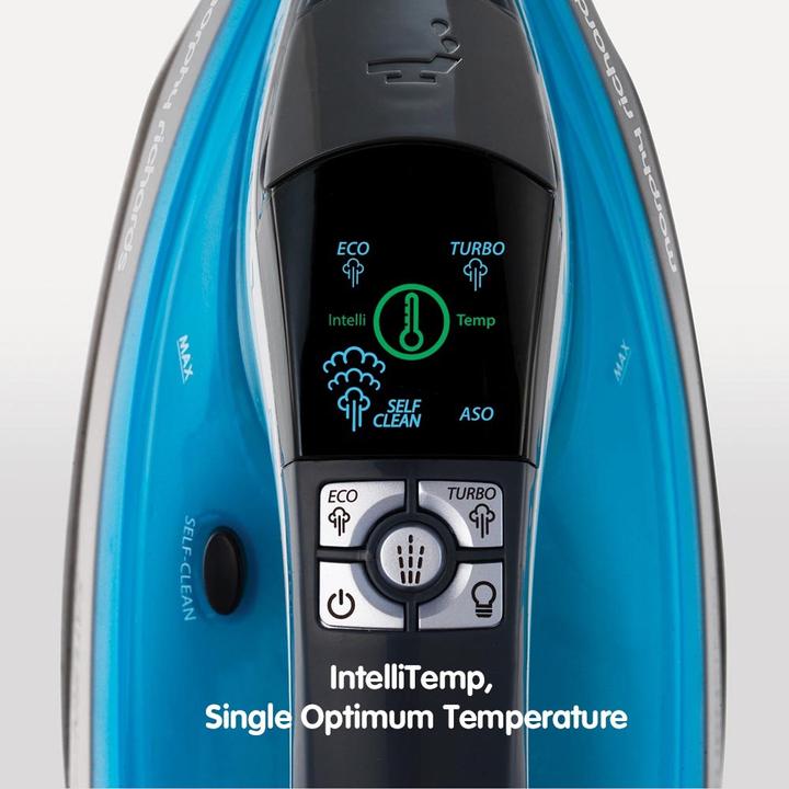 Produktbild Morphy Richards Saturn Steam Intellitemp Dry & Steam iron Ceramic soleplate Black, Blue, Grey (2400 W)