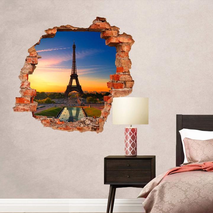 Produktbild Trenddeko 3D Eiffelturm im Sonnenuntergang (120 x 114 cm)