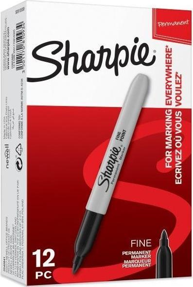 Produktbild Sharpie Permanent-Marker 0.9 mm Rundspitze, Fein, Schwarz (Schwarz, 1 mm, 12 x)
