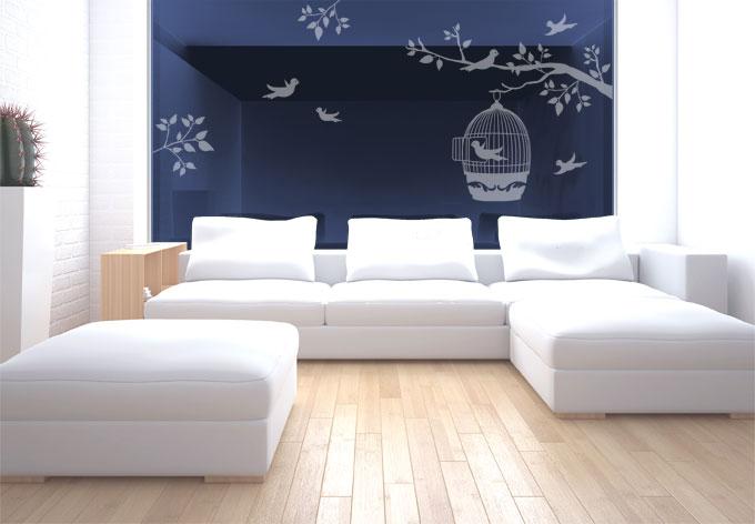 Produktbild Trenddeko Zweig mit Vogelkäfig (120 x 104 cm)