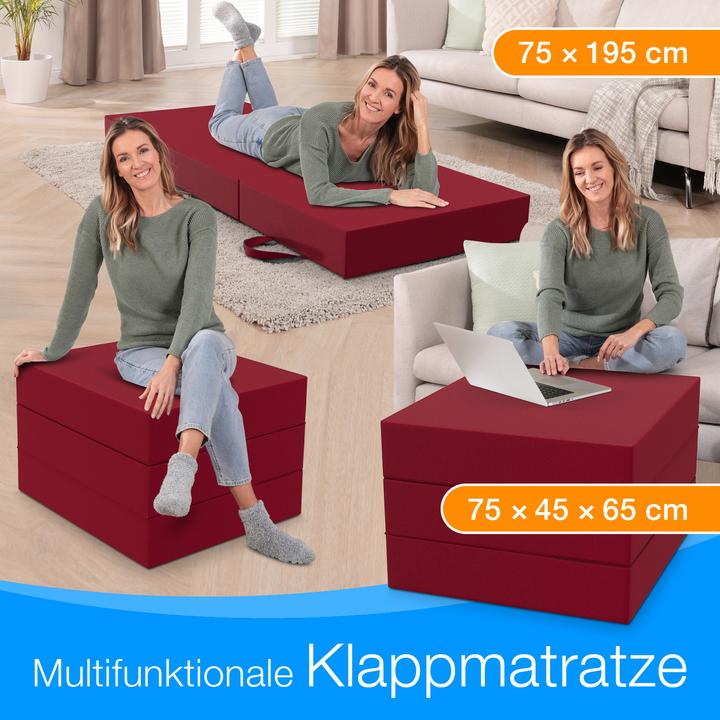 Actual product image Bestschlaf Klappmatratze, 3-teilige Faltmatratze, Reisebett, Gästematratze (75 x 195 cm, Foam core)