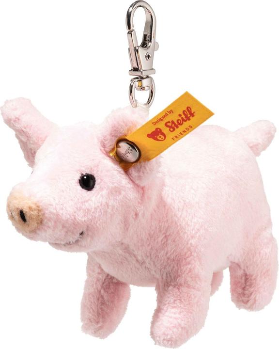 Image du produit Steiff 112652 - Anhänger Glücksbringer Schwein, rosa, Plüsch-Schlüsselanhänger, 9 cm