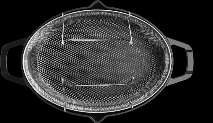 Image du produit Burnhard Rôtissoire en fonte avec panier à friture (Cocotte + faitout, Fonte)