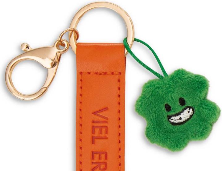 Actual product image Magni NICI Schlüsselanhänger Viel Erfolg! Kunstlederband mit Kleeblatt orange 10cm