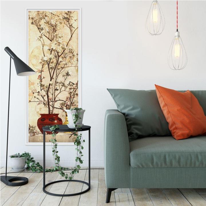 Actual product image Trenddeko Still life with azaleas in a Chinese pot (40 x 100 cm)
