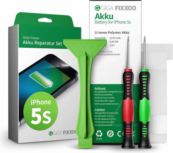 Immagine prodotto Giga Fixxoo Set completo di batterie per iPhone 5s (Accumulatore di carica elettrica, iPhone 5S)