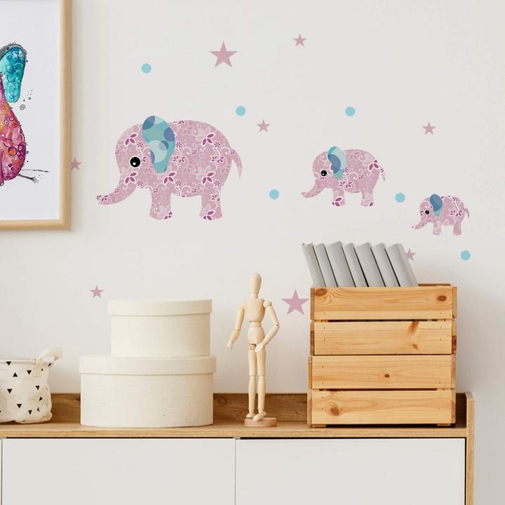 Image du produit Trenddeko Set d'éléphants à motifs (47 x 70 cm)