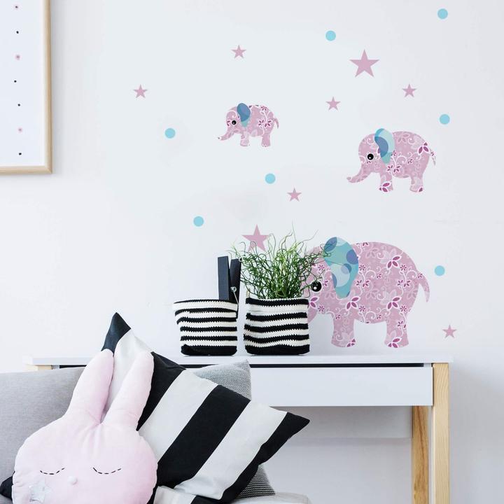Image du produit Trenddeko Set d'éléphants à motifs (47 x 70 cm)