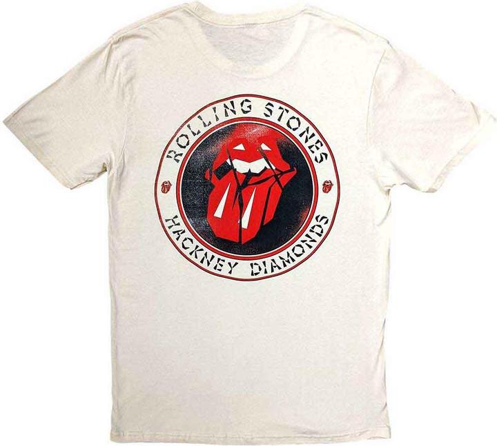 Actual product image The Rolling Stones Unisex Adult Hackney Diamonds Circle Logo Back Print T-Shirt (XL)