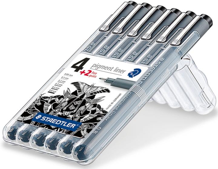 Staedtler pigment liner 6ST Box (Noir, 6 x)