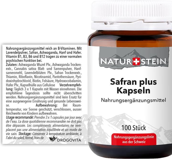 Actual product image Naturstein Saffron plus (100 Piece, Capsules, 147 g)