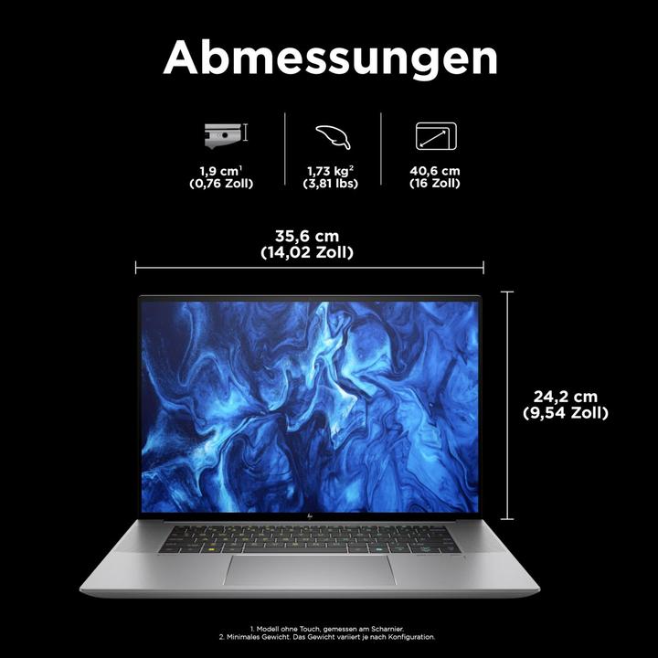Actual product image HP ZBook Studio 16 G11 Intel Core Ultra 7 155H 40.64cm 16inch WUXGA 32GB 1TB/SSD NVIDIA RTX 4070 8GB (16", Intel Core Ultra 7 155H, 32 GB, 1000 GB, DE)