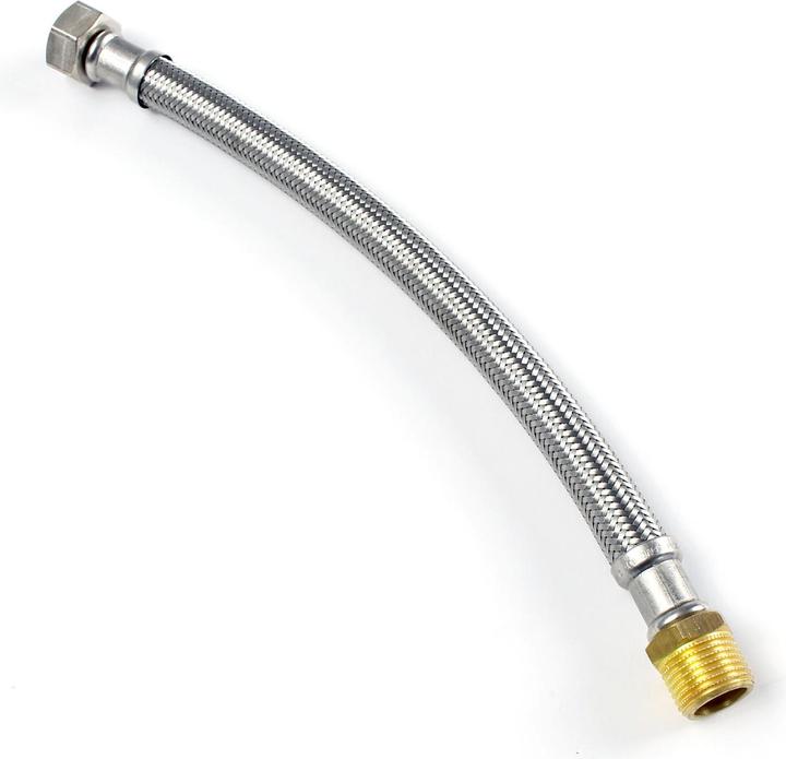 Actual product image XPOtool 1000mm Flexible Hose DN13 3/4" UN (24.12) & 1/2" M (20.95) Stainless Steel EPDM Armour