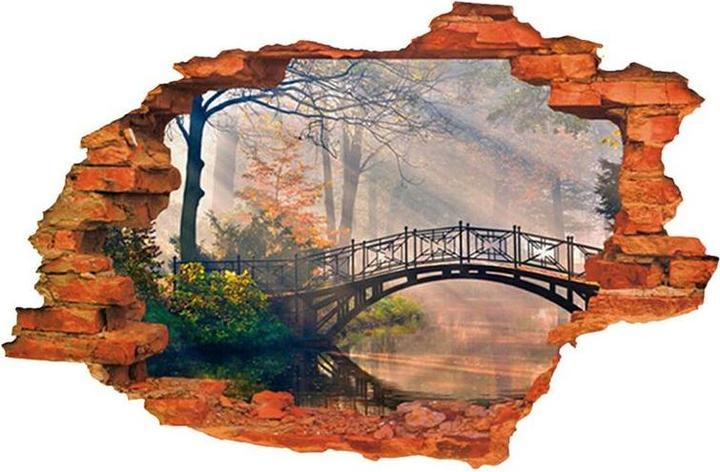 Produktbild Hermex 3D romantische Brücke Wandtattoo Wandsticker Aufkleber Tapete