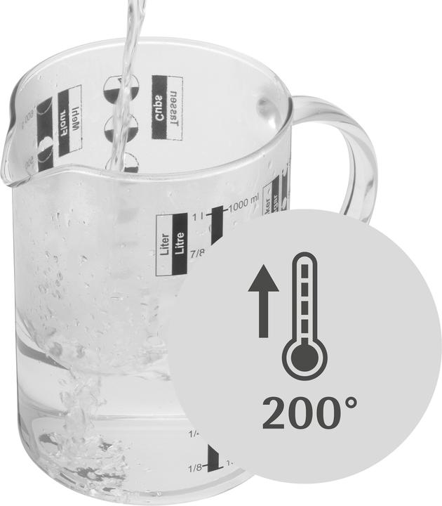 Produktbild WMF Messbecher 1,0l Skalierung 4 Masseinheiten Gourmet hitzebeständiges Glas (1000 ml)