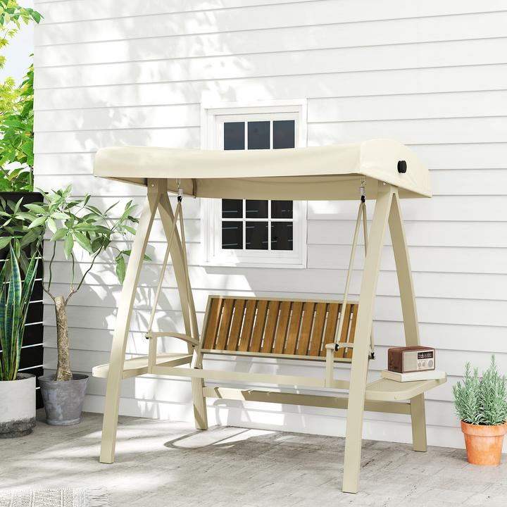 Actual product image Outsunny Hollywoodschaukel Metall, Kunststoff Beige