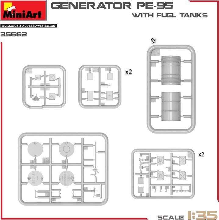 Actual product image 1: 35 Power generator PE-95 w. canisters canisters
