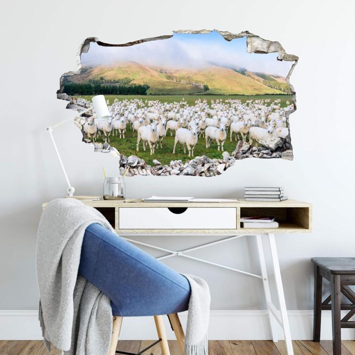 Produktbild Trenddeko 3D - Schafherde in Neuseeland (60 x 36 cm)