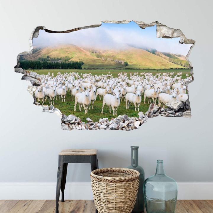 Produktbild Trenddeko 3D - Schafherde in Neuseeland (60 x 36 cm)