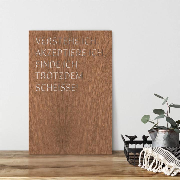 Produktbild Trenddeko Verstehe ich, akzeptiere ich, find ich trotzdem scheisse (40 x 60 cm, 20 x 30 cm, 30 x 45 cm)