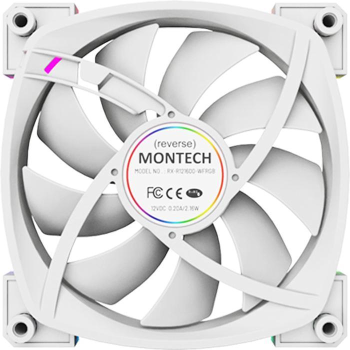 Actual product image Montech RX120 PWM ARGB fan - 120mm, white (120 mm, 1 x)