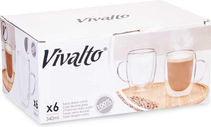 Produktbild Vivalto Henkelbecher OCT-DG2225L Durchsichtig 340 ml (6 Stück) (0.34 l, 6 x)