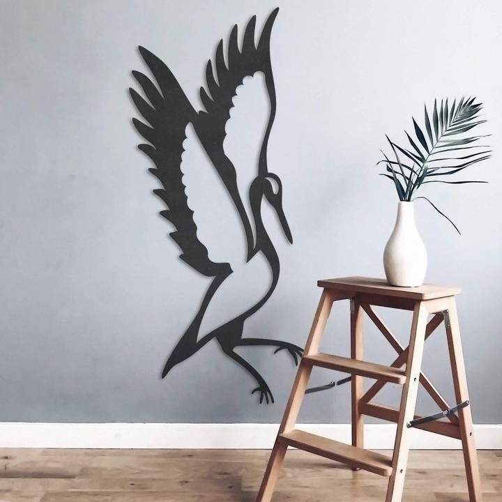 Produktbild Trenddeko Kranich stehend (45 x 100 cm)