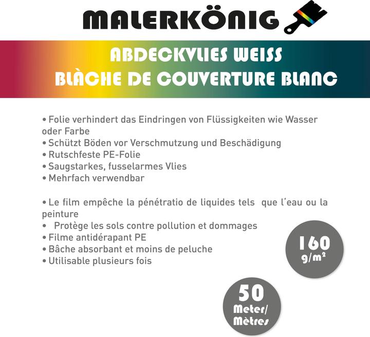 Produktbild Malerkönig Abdeckvlies (50 m, 1000 mm)