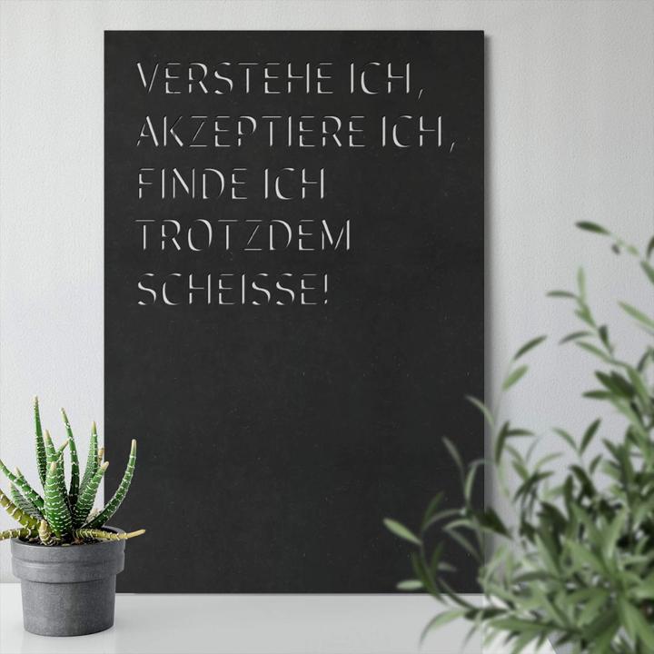 Produktbild Trenddeko Verstehe ich, akzeptiere ich, find ich trotzdem scheisse (40 x 60 cm)