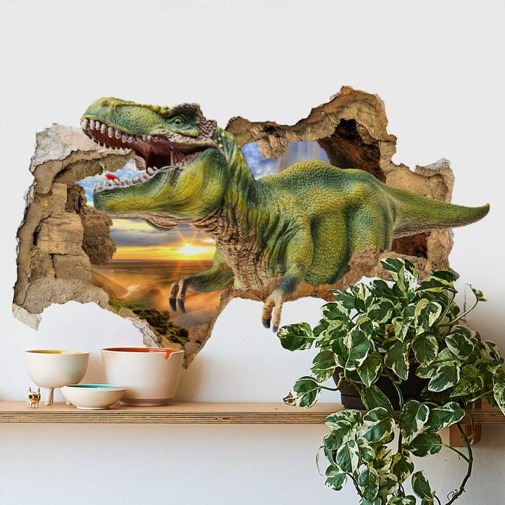 Produktbild Trenddeko 3D T-Rex im Sonnenuntergang (120 x 73 cm)