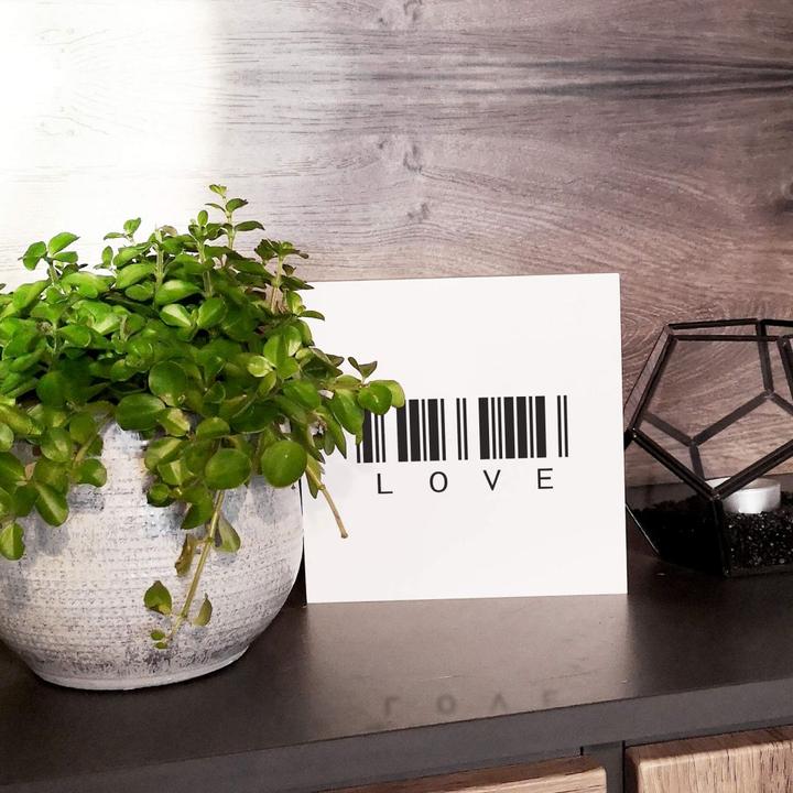 Actual product image Trenddeko to put down - Barcode Love (15 x 15 cm)