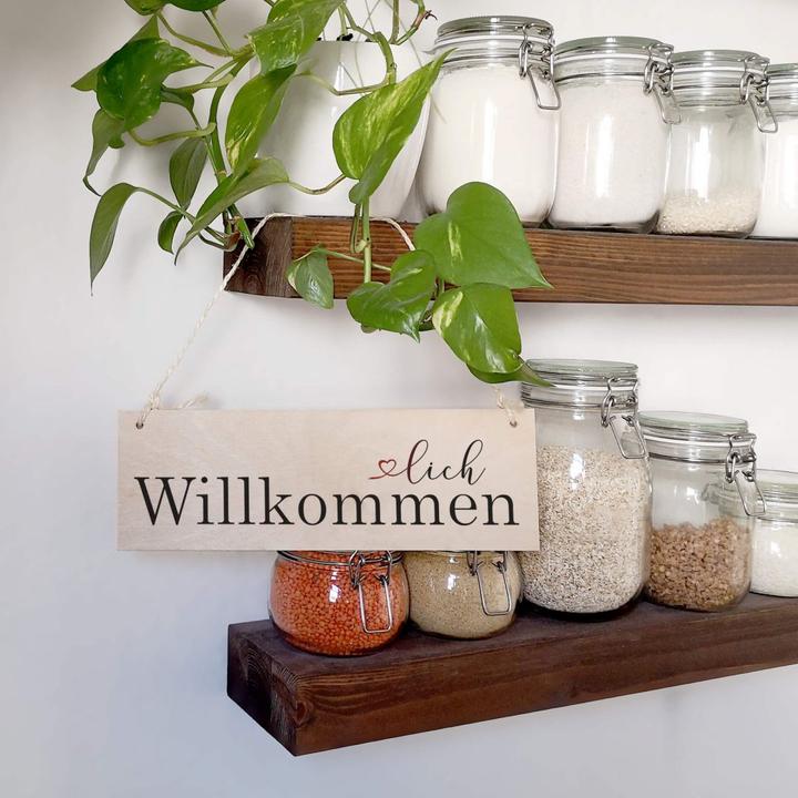 Produktbild Trenddeko Herzlich Willkommen (30 x 10 cm)