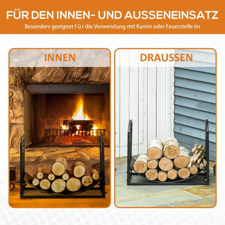 Produktbild Outsunny Kaminholzregal für 60 kg (60.5 x 36 x 46.5 cm)