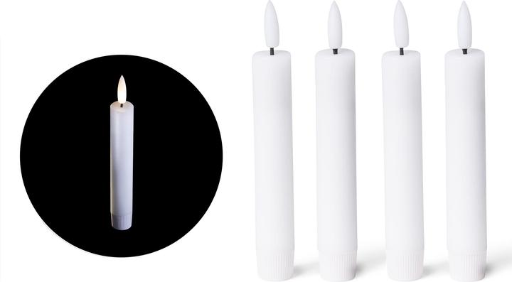 Immagine prodotto Novaliv 4x Candele a bastoncino LED a fiamma mobile - Cera vera bianca - per interni - 20 cm di altezza per (4 x)