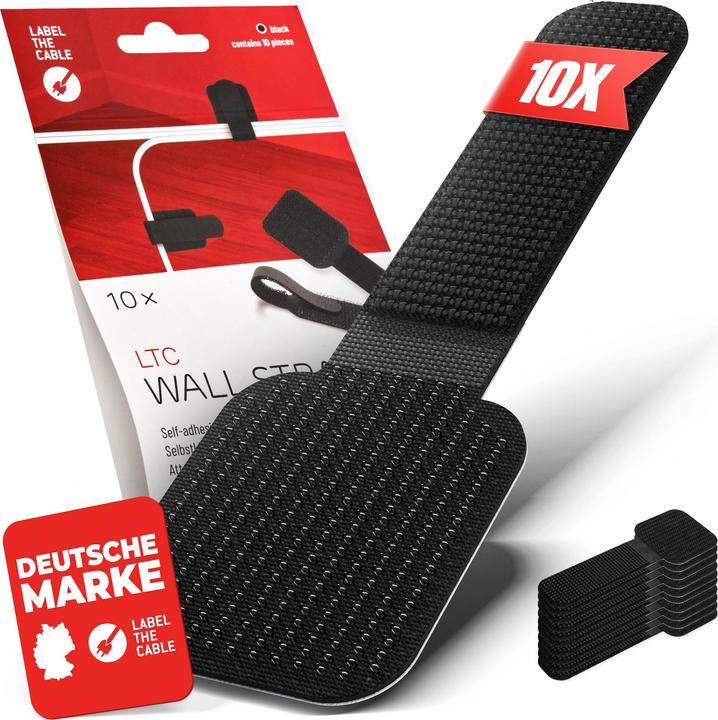 Immagine prodotto Label-the-cable Fascette da parete in velcro LTC, confezione da 10 pezzi (Fascette in velcro, 90 mm, 10 pz.)