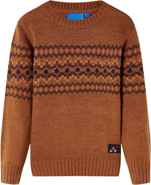 VidaXL Kinderpullover Gestrickt Cognac 116,Material: 100 (116)