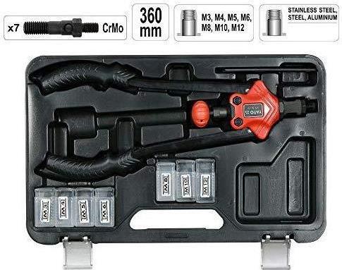 Produktbild Yato Profi Nietmutternzange Nietzange Hebelnietzange Länge 360 mm für Nieten M3, M4, M5, M6, M8, M10, M12 (42 mm)