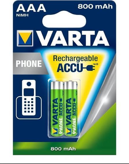 Actual product image Varta Recharge Accu Phone (2 pcs., AAA, 800 mAh)