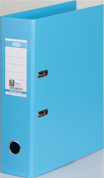Produktbild Elba Ordner "Strong Line", A4, Rückenbreite: 80 mm, hellblau PP-Kunststoffbezug, stabiler Kantenschutz du (A4+, 80 mm, 1 Stück)