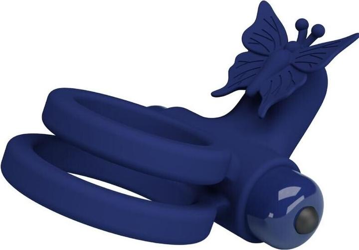 Image du produit Pretty Love Jamele Double Anneau Avec Vibration & Stimulateur De Papillon Bleu