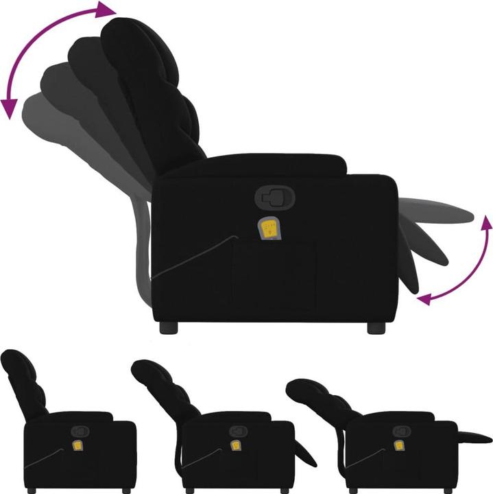 Produktbild VidaXL Massagesessel Schwarz Stoff,Farbe: Schwarz,Material: Stoff