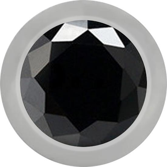 Star Piercing Ring silber mit drei Kristallen (Chirurgenstahl 316Lohne Messing, ohne MessingTitan G23)