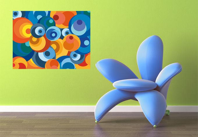 Produktbild Trenddeko Retro-Kreise 1970 (60 x 45 cm)