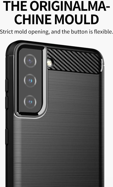 Produktbild Cadorabo TPU Ultra Slim carbon edelstahl Kombi Cover (Samsung Galaxy S21+)