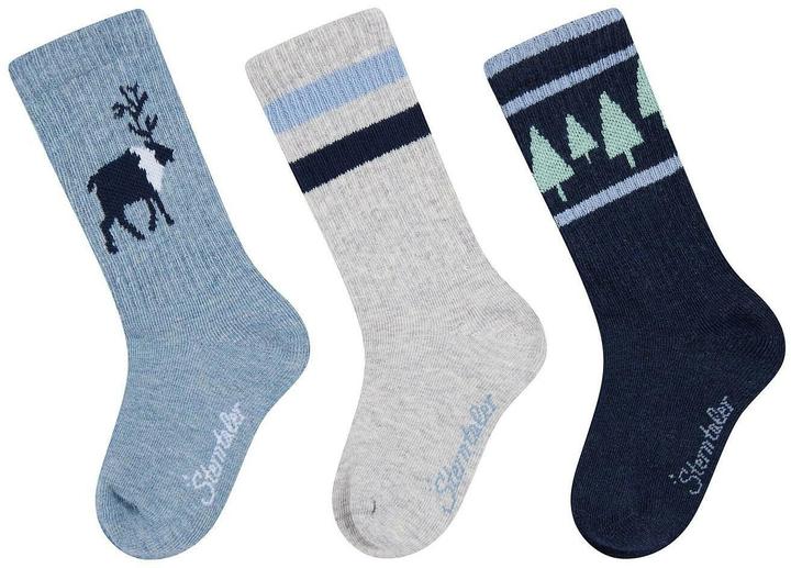 Immagine prodotto Sterntaler Socken 3er Set Hirsch Blau Gr. 19-22 (19 - 22)